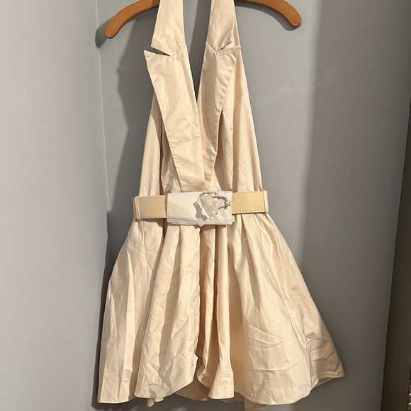 Dresses & Skirts - Elegant Cream Ladies Dress with Belt